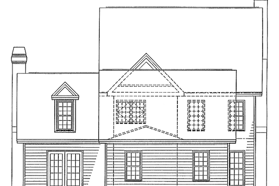 Exterior - Rear Elevation for Country House Plan #929-133 - 3 bed, 2.5 bath