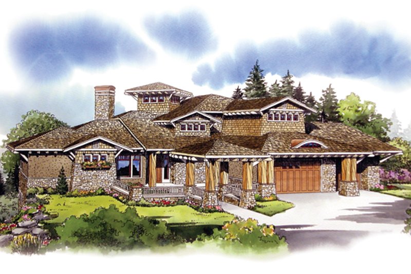 Architectural House Design - Craftsman Exterior - Front Elevation Plan #942-16