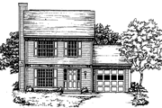 Colonial Style House Plan - 2 Beds 2.5 Baths 1244 Sq/Ft Plan #30-220 