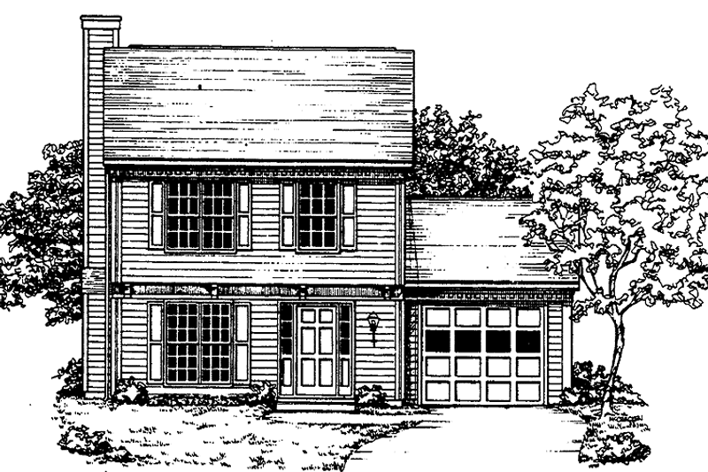 Dream House Plan - Exterior - Front Elevation 3 for Colonial House Plan #30-220 - 2 bed, 2.5 bath