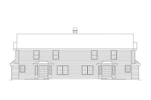 Exterior - Rear Elevation for Traditional House Plan #57-574 - 3 bed, 2.5 bath