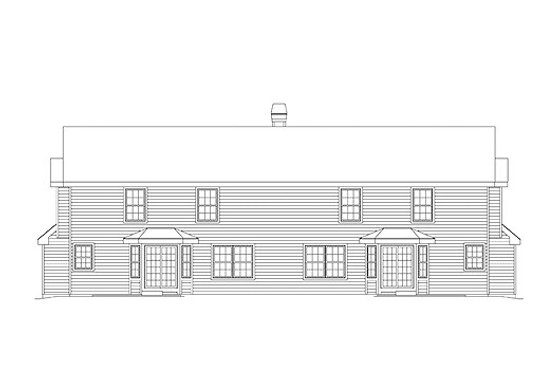 Exterior - Rear Elevation for Traditional House Plan #57-574 - 3 bed, 2.5 bath