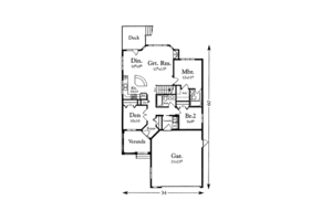 Floor Plan - Main Floor for Traditional House Plan #409-104 - 3 bed, 2 bath