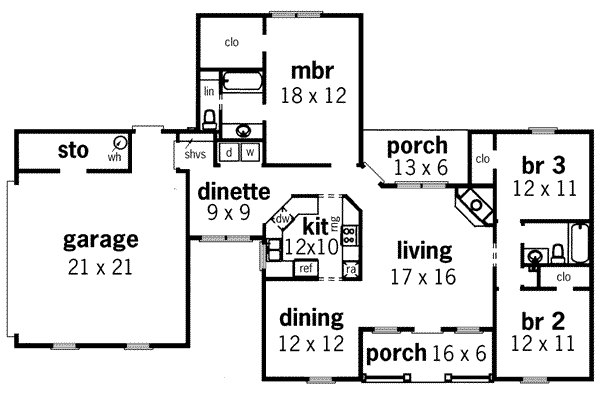 European Floor Plan - Main Floor Plan #45-110