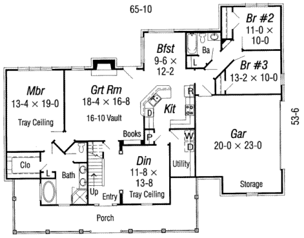Country Floor Plan - Main Floor Plan #329-123