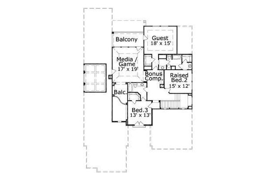 Floor Plan - Upper Floor for European House Plan #411-691 - 5 bed, 3.5 bath