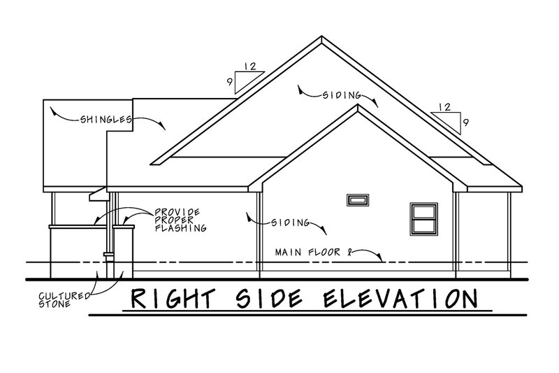 House Blueprint - Exterior - Other Elevation 1 for Craftsman House Plan #20-2609 - 2 bed, 2 bath