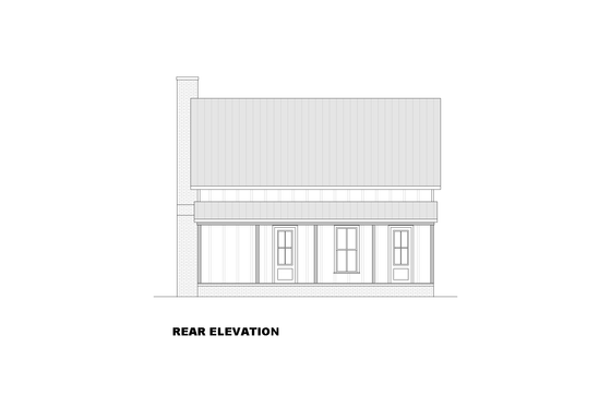 Exterior - Rear Elevation 1 for Farmhouse House Plan #1117-32 - 3 bed, 2.5 bath
