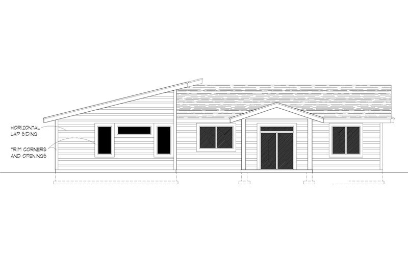 Home Plan - Exterior - Rear Elevation for Contemporary House Plan #112-197 - 3 bed, 2 bath
