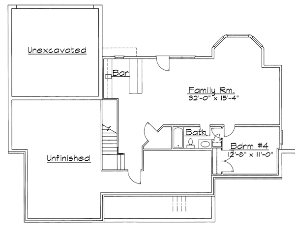 Traditional Floor Plan - Lower Floor Plan #31-133