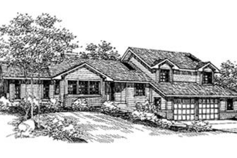 House Blueprint - Traditional Exterior - Front Elevation Plan #60-211