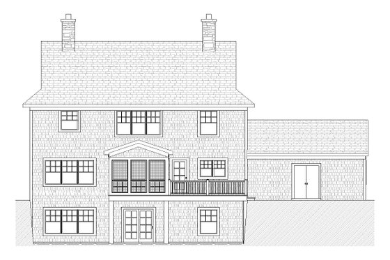 Exterior - Rear Elevation for Traditional House Plan #901-85 - 4 bed, 2.5 bath