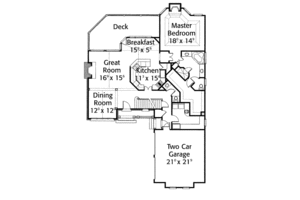 Floor Plan - Main Floor for European House Plan #429-50 - 3 bed, 2.5 bath