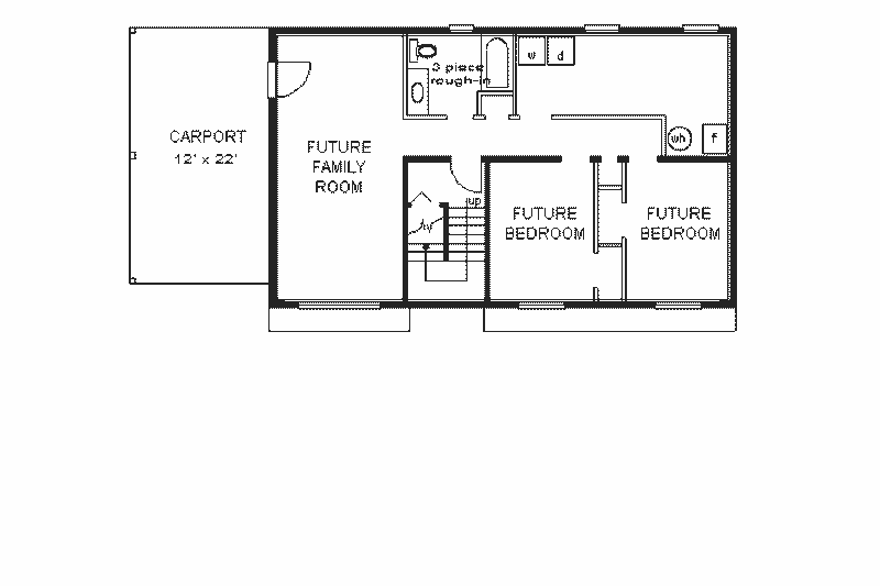 Home Plan - Floor Plan - Lower Floor for European House Plan #18-302 - 3 bed, 1 bath