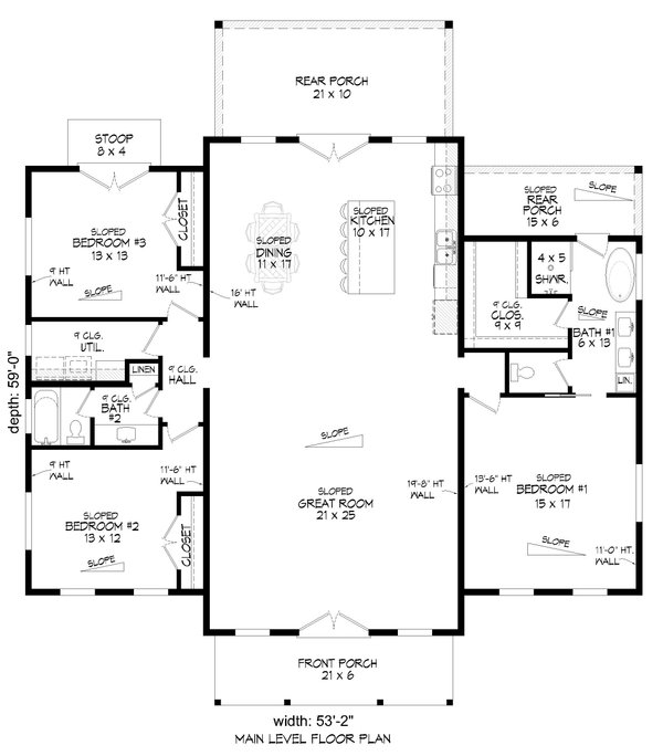 House Blueprint - Barndominium Floor Plan - Main Floor Plan #932-1337