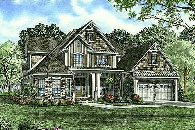 Dream House Plan - Craftsman Exterior - Front Elevation Plan #17-2135