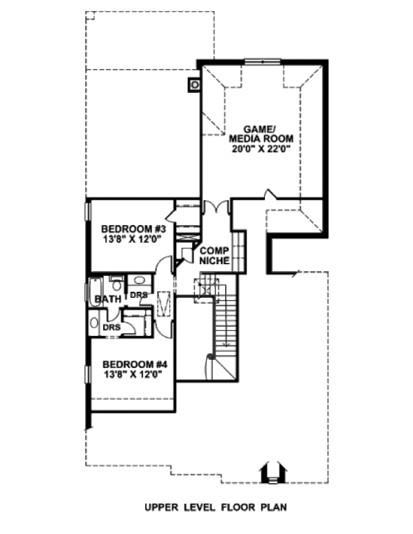 European Floor Plan - Upper Floor Plan #141-294