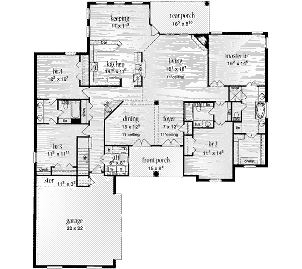 European Floor Plan - Main Floor Plan #36-444
