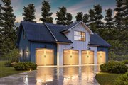 Farmhouse Style House Plan - 2 Beds 2 Baths 1056 Sq/Ft Plan #54-670 Exterior 