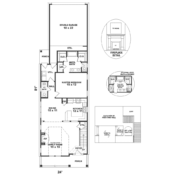 Craftsman Floor Plan - Main Floor Plan #81-138