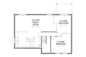 Floor Plan - Lower Floor for Traditional House Plan #18-4519 - 2 bed, 2 bath