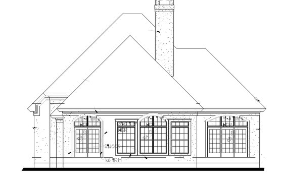 Exterior - Rear Elevation for Traditional House Plan #120-123 - 3 bed, 3 bath