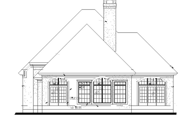 House Blueprint - Exterior - Rear Elevation for Traditional House Plan #120-123 - 3 bed, 3 bath