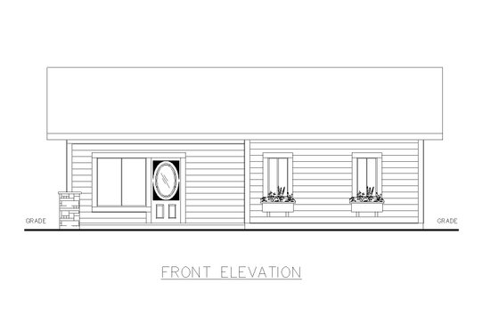 Exterior - Front Elevation 3 for Bungalow House Plan #117-1016 - 2 bed, 2 bath