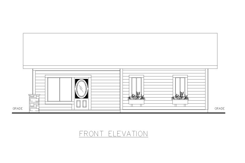 Home Plan - Exterior - Front Elevation 3 for Bungalow House Plan #117-1016 - 2 bed, 2 bath