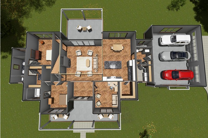 Home Plan - Floor Plan - Main Floor 1 for Farmhouse House Plan #513-2224 - 4 bed, 3.5 bath