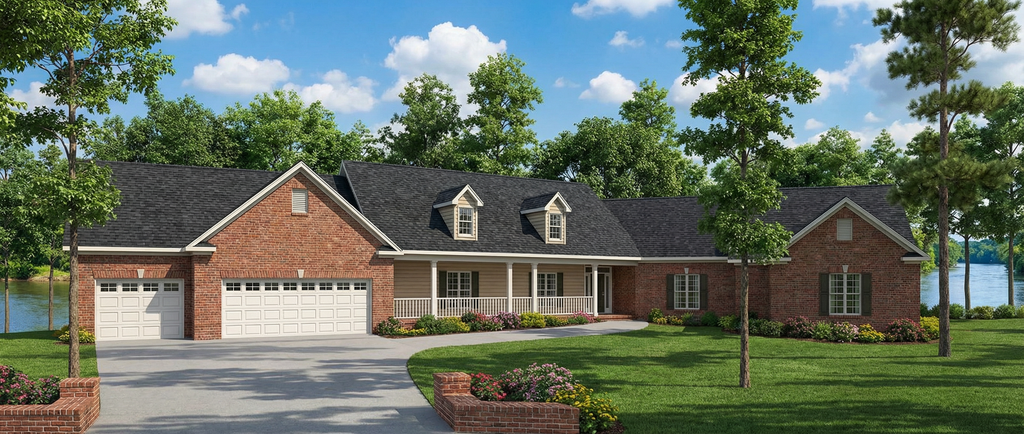 Exterior - Front Elevation 2 for Southern House Plan #17-159 - 4 bed, 3.5 bath