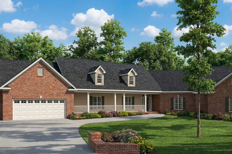 Exterior - Front Elevation 2 for Southern House Plan #17-159 - 4 bed, 3.5 bath