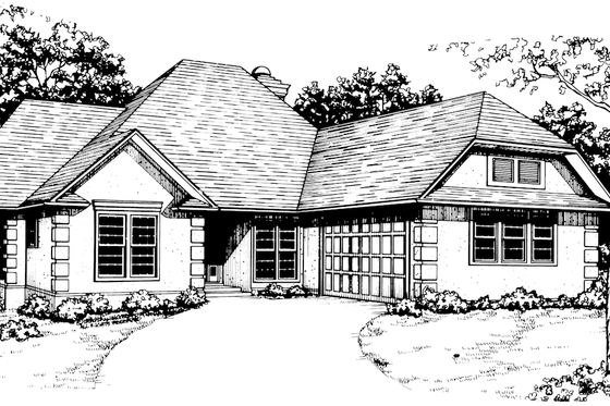 Exterior - Front Elevation 4 for Traditional House Plan #30-165 - 3 bed, 2 bath