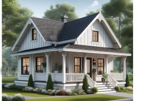 Cottage Exterior - Front Elevation Plan #515-46