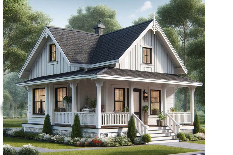 Cottage Style House Plan - 2 Beds 1 Baths 972 Sq/Ft Plan #515-46