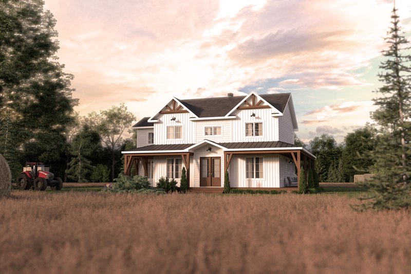 House Blueprint - Farmhouse Exterior - Front Elevation Plan #23-2792