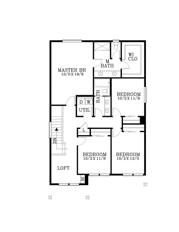 Architectural House Design - Craftsman Floor Plan - Upper Floor Plan #53-474