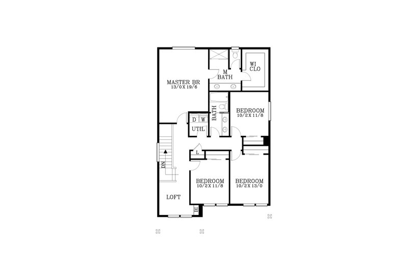 Architectural House Design - Floor Plan - Upper Floor for Craftsman House Plan #53-474 - 4 bed, 235 bath