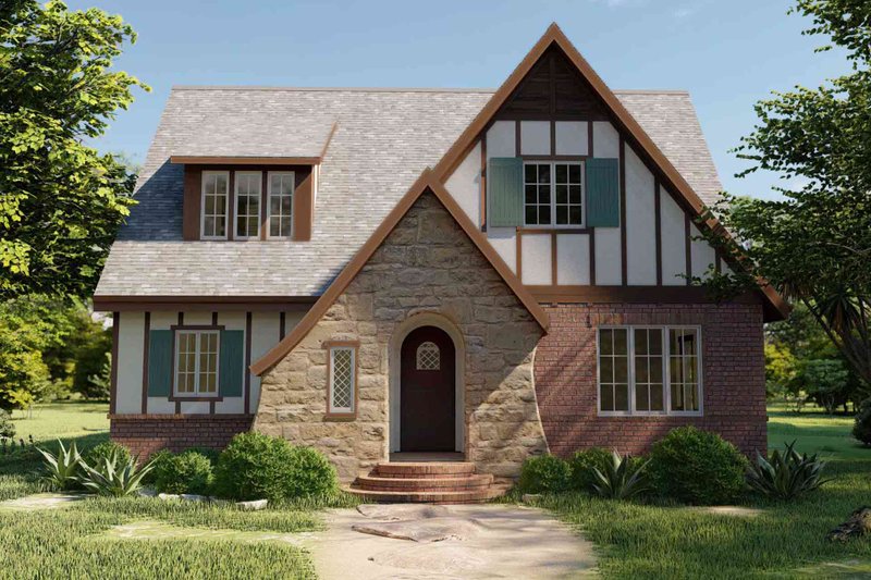 House Design - Tudor Exterior - Front Elevation Plan #1079-3
