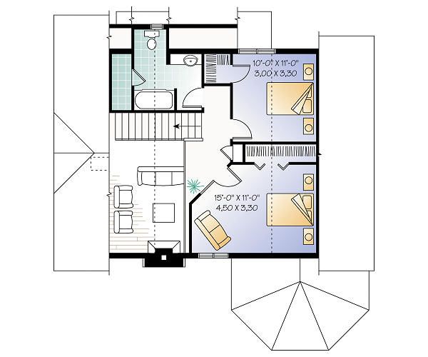 Architectural House Design - Country Floor Plan - Upper Floor Plan #23-2042