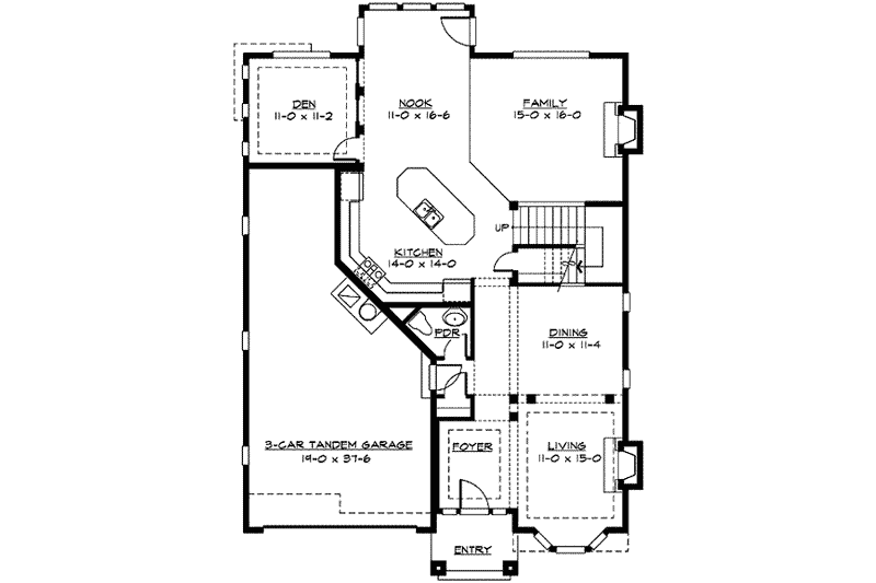 Architectural House Design - Floor Plan - Main Floor for Traditional House Plan #132-147 - 4 bed, 2.5 bath