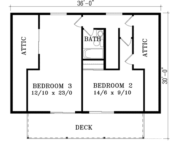 Country Floor Plan - Upper Floor Plan #1-1254