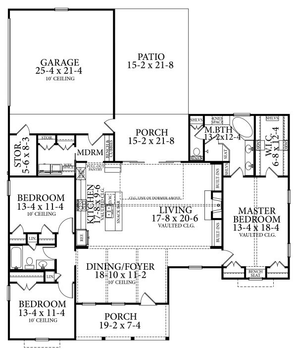 Country Floor Plan - Main Floor Plan #406-9659