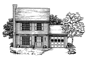 Colonial Exterior - Front Elevation Plan #30-220