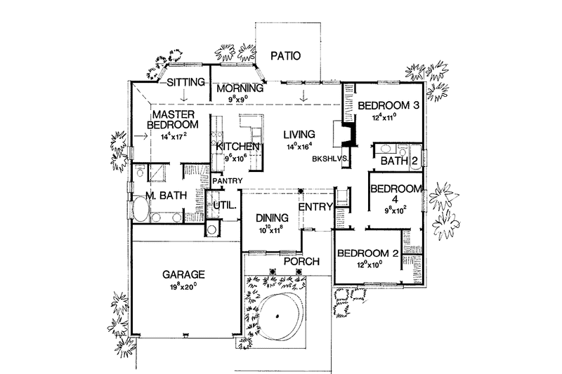 Home Plan - Floor Plan - Main Floor for Country House Plan #472-130 - 4 bed, 2 bath