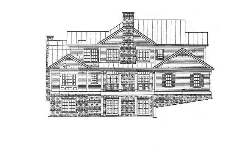 Home Plan - Exterior - Rear Elevation for Country House Plan #429-330 - 4 bed, 3.5 bath