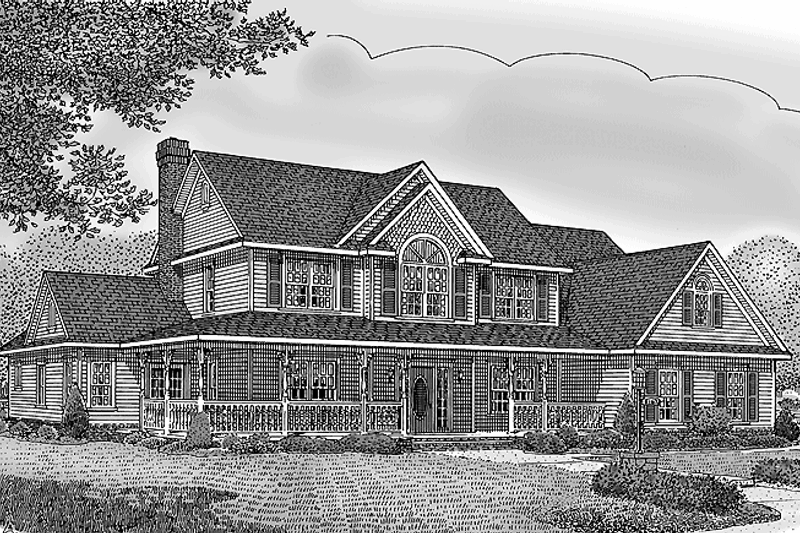 Architectural House Design - Victorian Exterior - Front Elevation Plan #11-264
