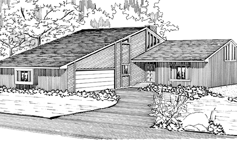 Home Plan - Contemporary Exterior - Front Elevation Plan #320-1280