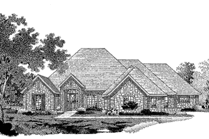 House Plan Design - Exterior - Front Elevation for European House Plan #310-1176 - 4 bed, 3.5 bath