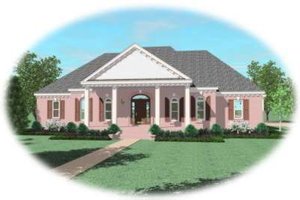 Southern Exterior - Front Elevation Plan #81-1346